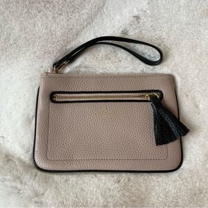 Kate Spade Chester Street Tinie Wristlet Almond Pebbled Leather